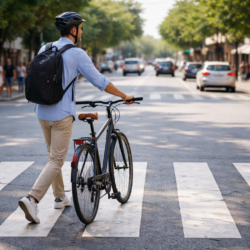 Ciclista atraversamento